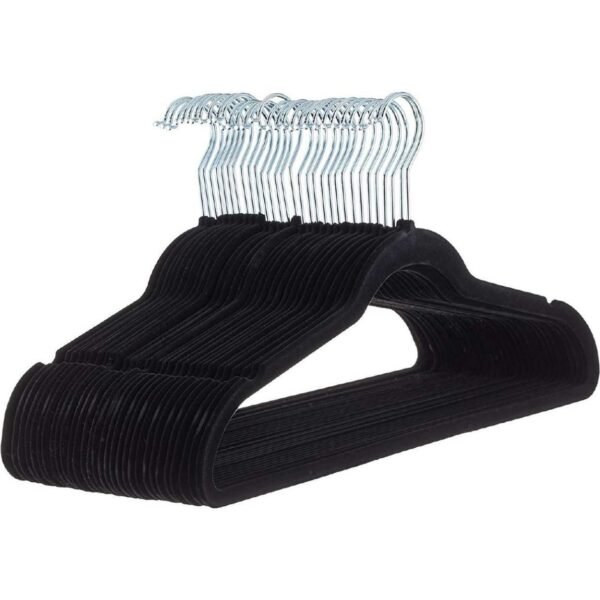 slim velvet. Non-slip suit clothes hanger. pack of 30. Black/silver
