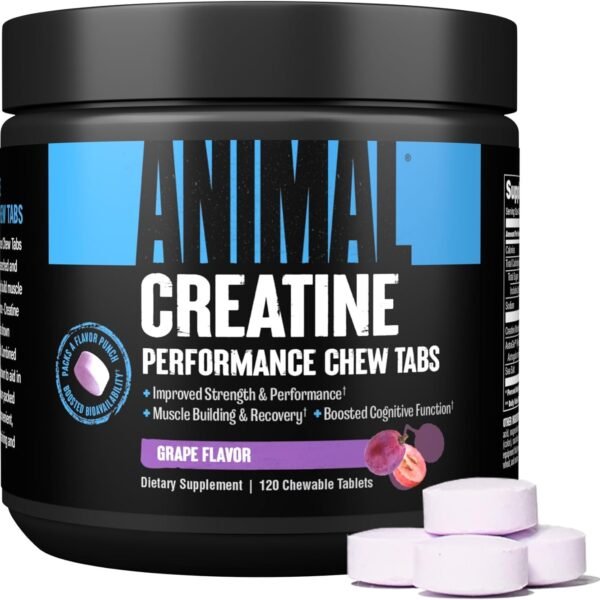 Animal Creatine Chews Tablets - Creatine Monohydrate Chewable Muscle Builder with Sea Salt & Nootropic AstraGin