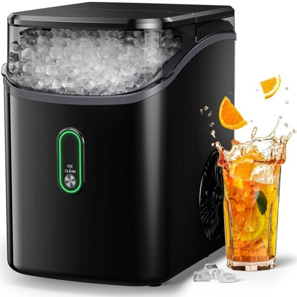 Silonn Nugget Ice Maker Countertop, Pebble Ice Maker with Soft Chewable Ice, One-Click Operation Ice Machine