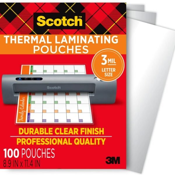 Scotch Thermal Laminating Pouches, For Use With Thermal Laminators