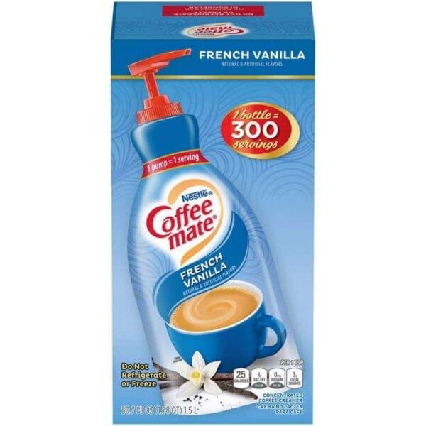 Nestle Coffee mate Coffee Creamer, French Vanilla Liquid Pump Bottle 50.7 Fl. Oz (Pack of 2)